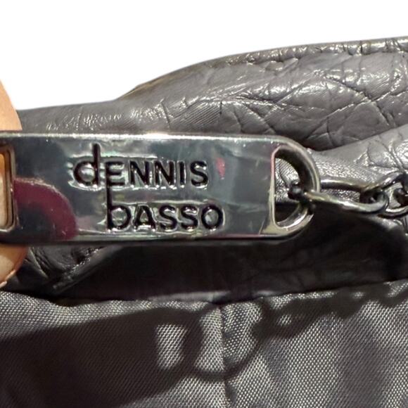 Dennis Basso gray embossed faux leather zip front moto jacket - women's 3X - Picture 6 of 10